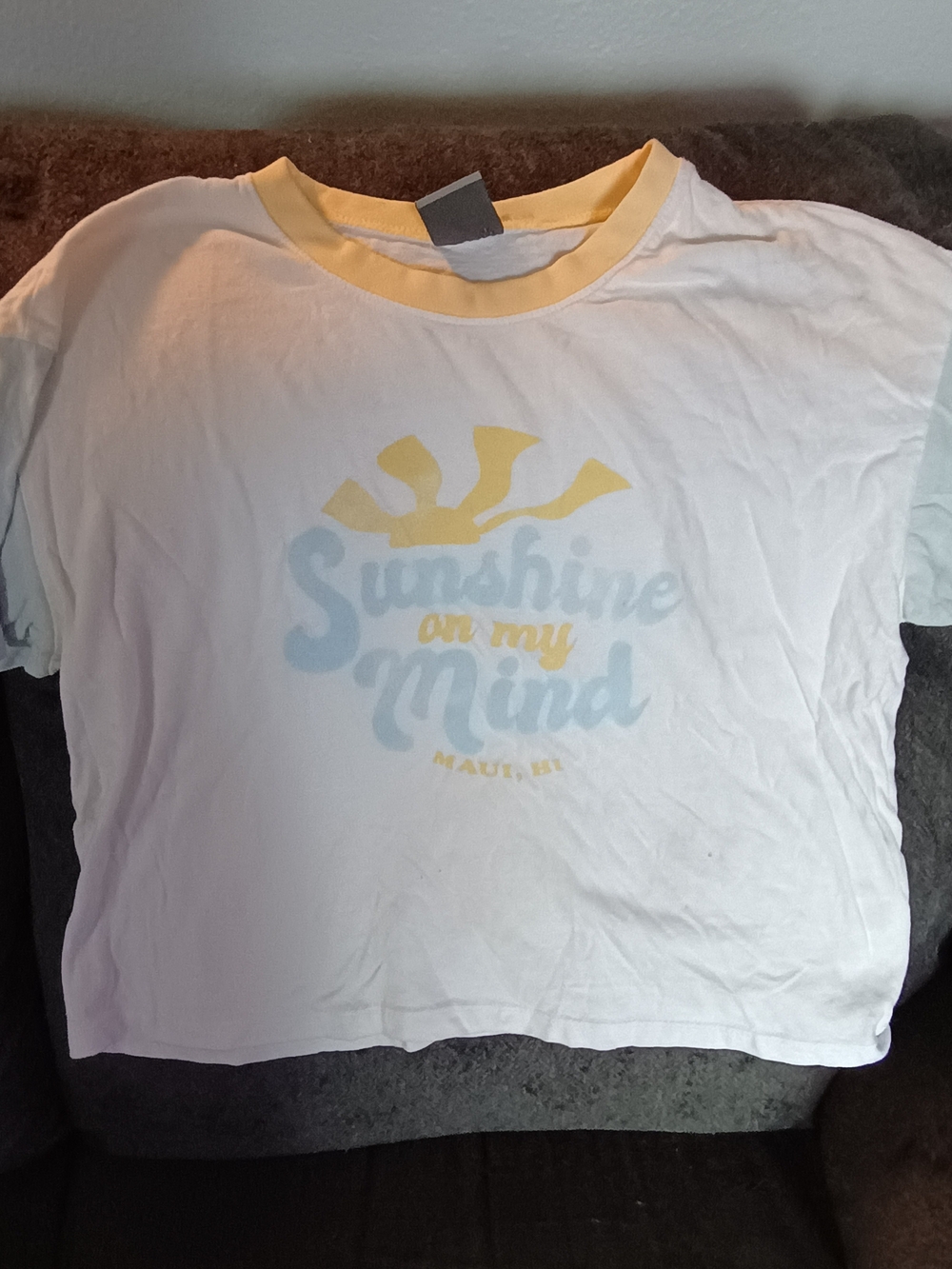 MV Sport Maui Hawaii T Shirt Large Sunshine On My Mind Ringer Beach Graphic Tee